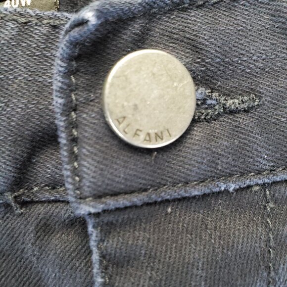 Alfani Pants Mens 40x30 Navy Blue Straight Fit Stretch Coated Denim - Picture 9 of 12